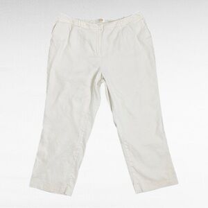 VINTAGE | Talbots Linen White Silk Blend Breezy Straight Leg Plus Size Pants